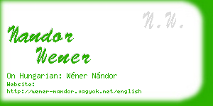 nandor wener business card